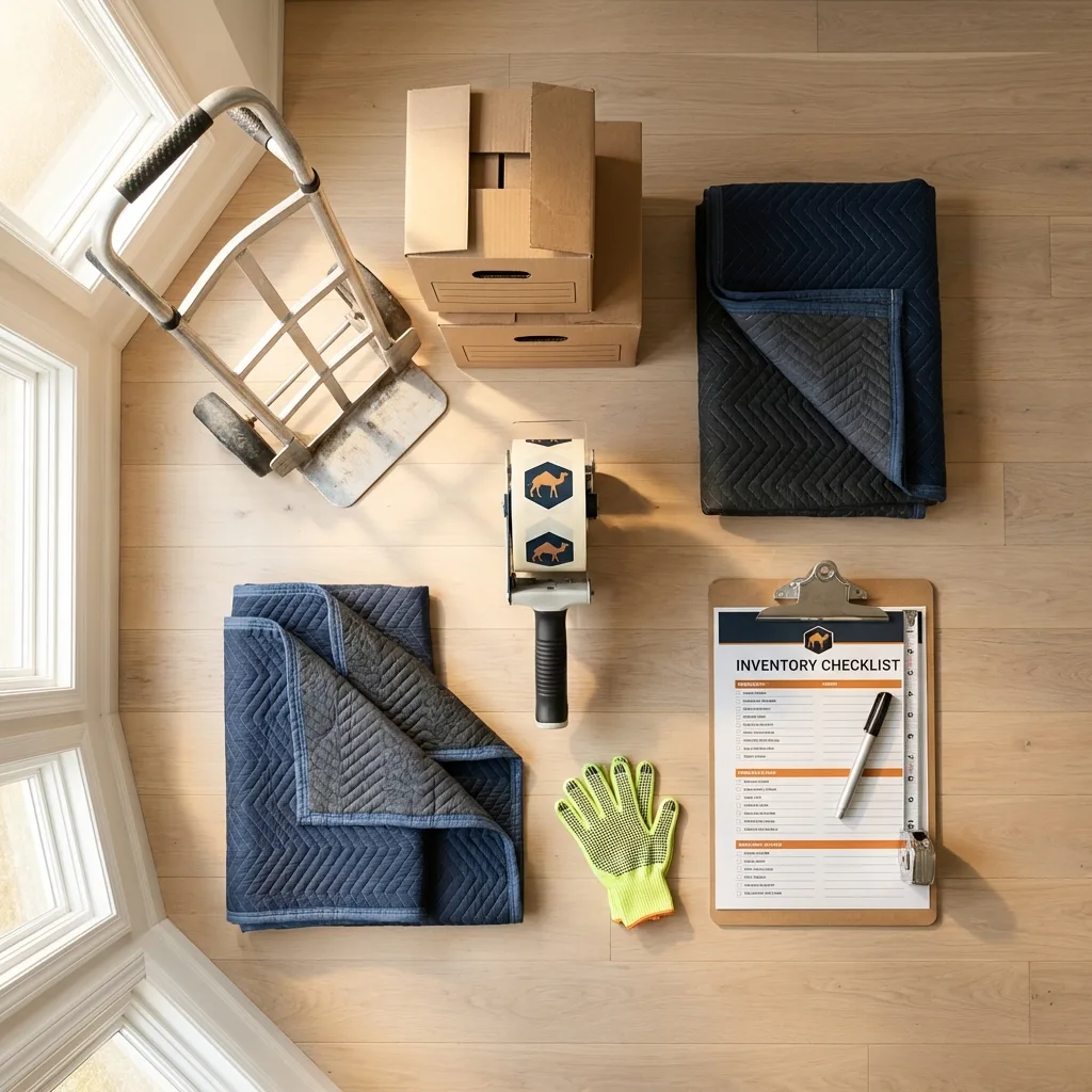 Professional moving supplies and packing materials layout for Coal Creek residential relocations
